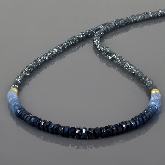 Blue Sapphire Necklace Diamond Jewelry April Birthstone Sterling Silver