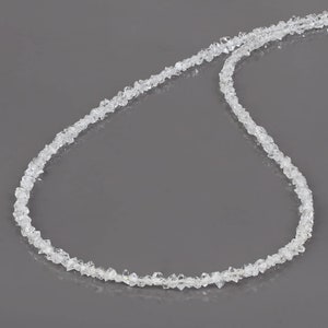 Natural Raw Diamond Necklace Herkimer Diamond Necklace Black Rhodium Sterling Silver Necklace Uncut Diamond Nuggets White Crystal Diamond