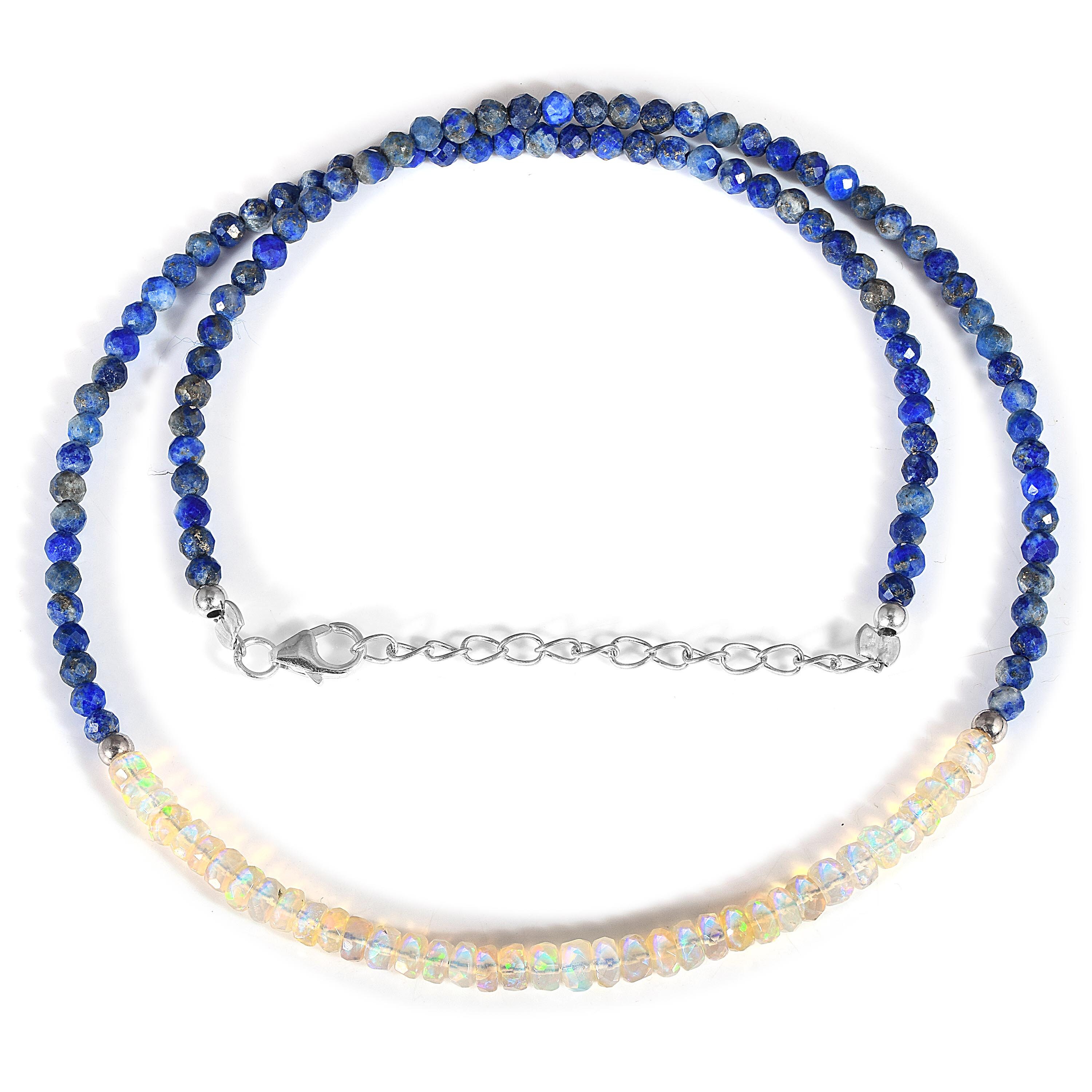 Jeweloporium Collana in argento con agata multicolore del Botswana