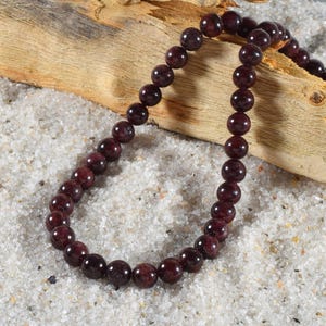 Red Garnet Necklace Sterling Silver, January Birthstone Jewelry, Dainty Beaded Gemstone, Healing Crystal Gift for Her, Minimalist Layering