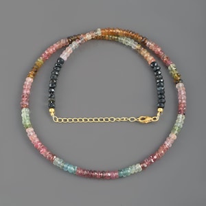 Collier multitourmaline naturelle, collier tourmaline pastèque, bijoux en tourmaline, perles de pouvoir curatif, cadeau tourmaline image 6