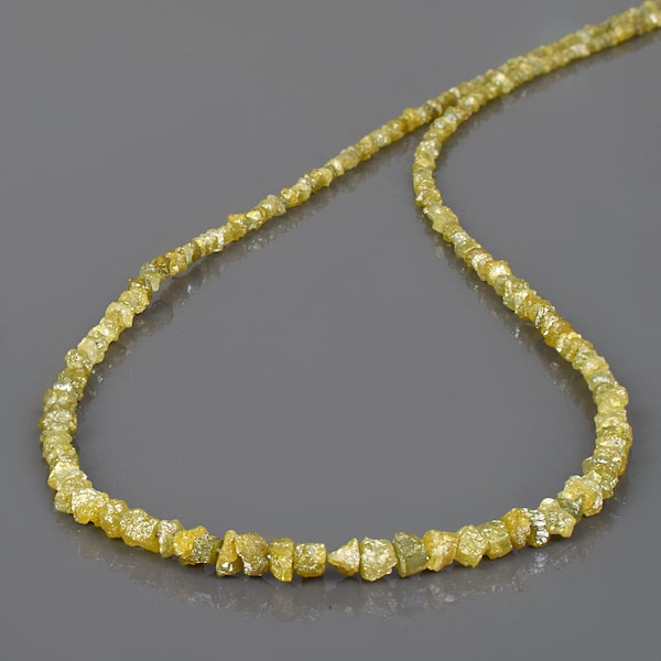 Genuine Yellow Diamond Necklace,Diamond Jewelry,Raw Rough Diamond Necklace,Unpolished Diamond Nuggets,April Birthstone Gift for Unisex