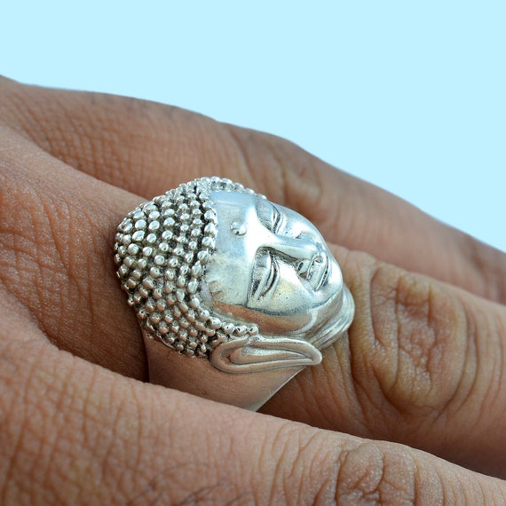 925 Sterling Silver Buddha Flair Ring Size 8 - Walmart.com