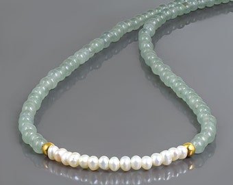 Véritable collier de perles d’aventurine verte, collier de pierres précieuses naturelles pour femmes, cadeau de bijoux en perles d’eau douce, cristal de guérison, brin d’argent 925