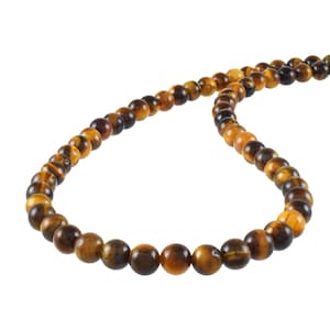 Naszyjnik z koralików Tiger Eye – biżuteria w stylu plemiennym – kamień szlachetny Good Luck & Confidence – męski naszyjnik – prezent unisex dla niego lub dla niej