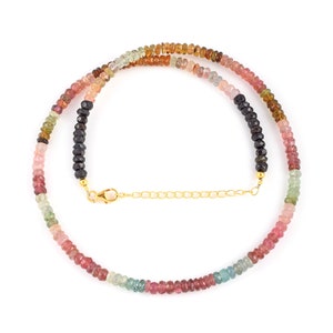 Collier multitourmaline naturelle, collier tourmaline pastèque, bijoux en tourmaline, perles de pouvoir curatif, cadeau tourmaline image 3
