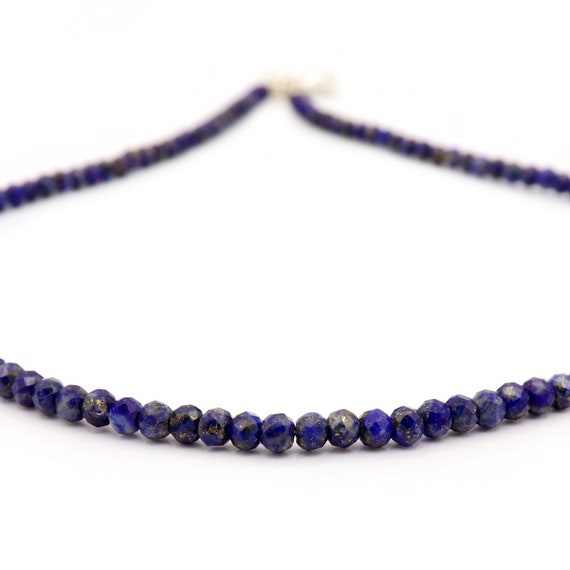 Collana Di Perle Autentiche Di Lapislazzuli Blu Naturale Con - Foto 11