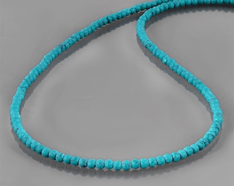 Turquoise necklace turquoise beaded necklace sterling silver turquoise jewelry Turquoise beads necklace gift for her gemstone beads necklace