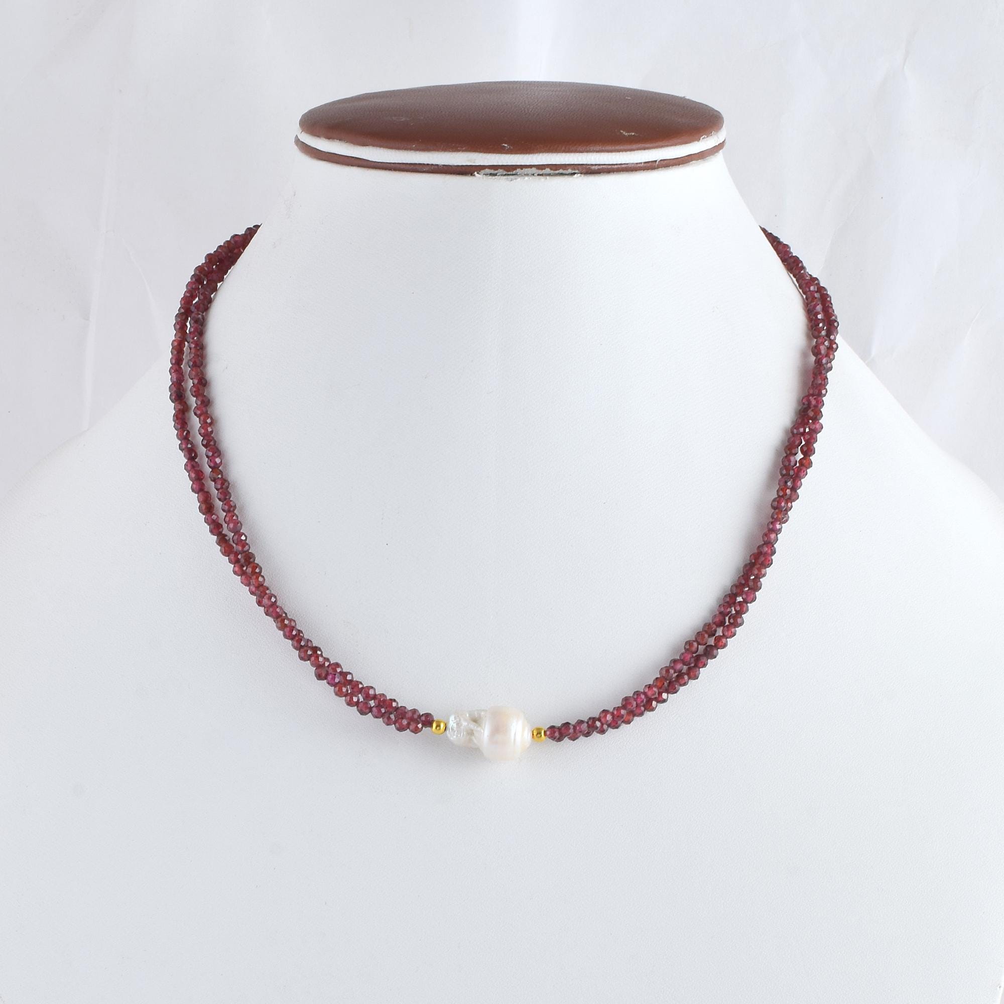 Perline di pietra naturale di granato rosso Perline distanziatrici rotonde sciolte per la creazione di gioielli Braccialetti fai da te Collana Accessori per ciondoli 6/8/10mm-6mm (circa 61 pezzi