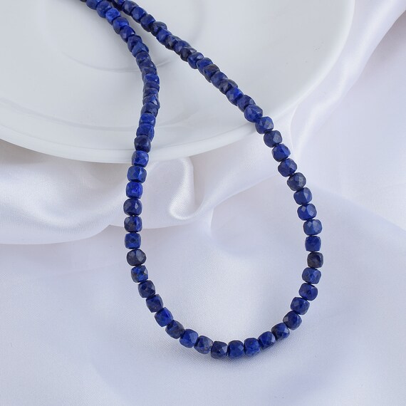 Collana Di Perle Autentiche Di Lapislazzuli Blu Naturale Con - Foto 6