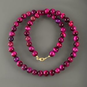 Naszyjnik z tygrysim okiem dla mężczyzn - Srebrne zapięcie Tribal Beaded Jewelry - Talizman szczęścia - Wzmacniacz pewności siebie - łańcuszek z homara dla unisex