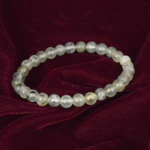 Prehnite Handcrafted Bracelet-Gemstone stretch Beaded Gift-Healing Gemstone Gift for her