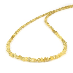 Natural Yellow Diamond Necklace,Diamond Jewelry,Raw Rough Diamond Necklace,Unpolished Diamond Nuggets,April Birthstone Gift for Unisex