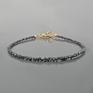 Rohdiamant Armband Rohdiamant Armband schwarzer Diamant Armband Perlen schwarzer Diamant Armband Naturdiamant Armband Schmuck Diamant