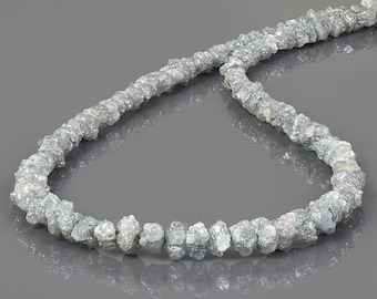 Raw Grey Diamond Nugget Necklace – Sterling Silver, Uncut Diamond Gemstone Jewelry