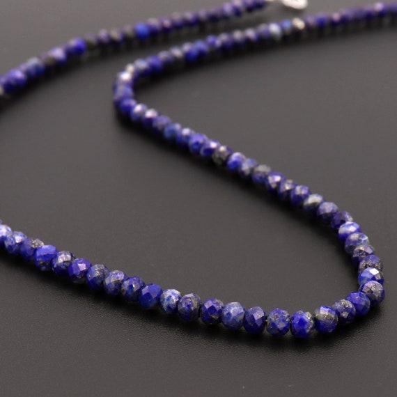 Collana Di Perle Autentiche Di Lapislazzuli Blu Naturale Con - Foto 9