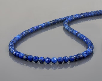 AAA kwaliteit Lapis kralen ketting, natuurlijke Lapis ketting, Lapis edelsteen ketting, blauwe edelsteen ketting, ronde gefacetteerde Lapis sieraden cadeau