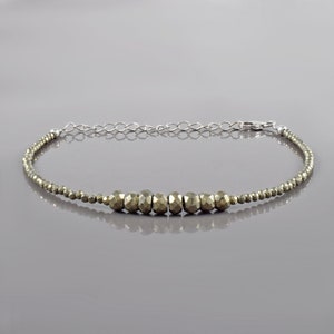 Natuurlijke pyrietarmband Echte kristalpyriet edelsteenarmband, steen van geluk, welvaart, cadeau voor mannen en vrouwen