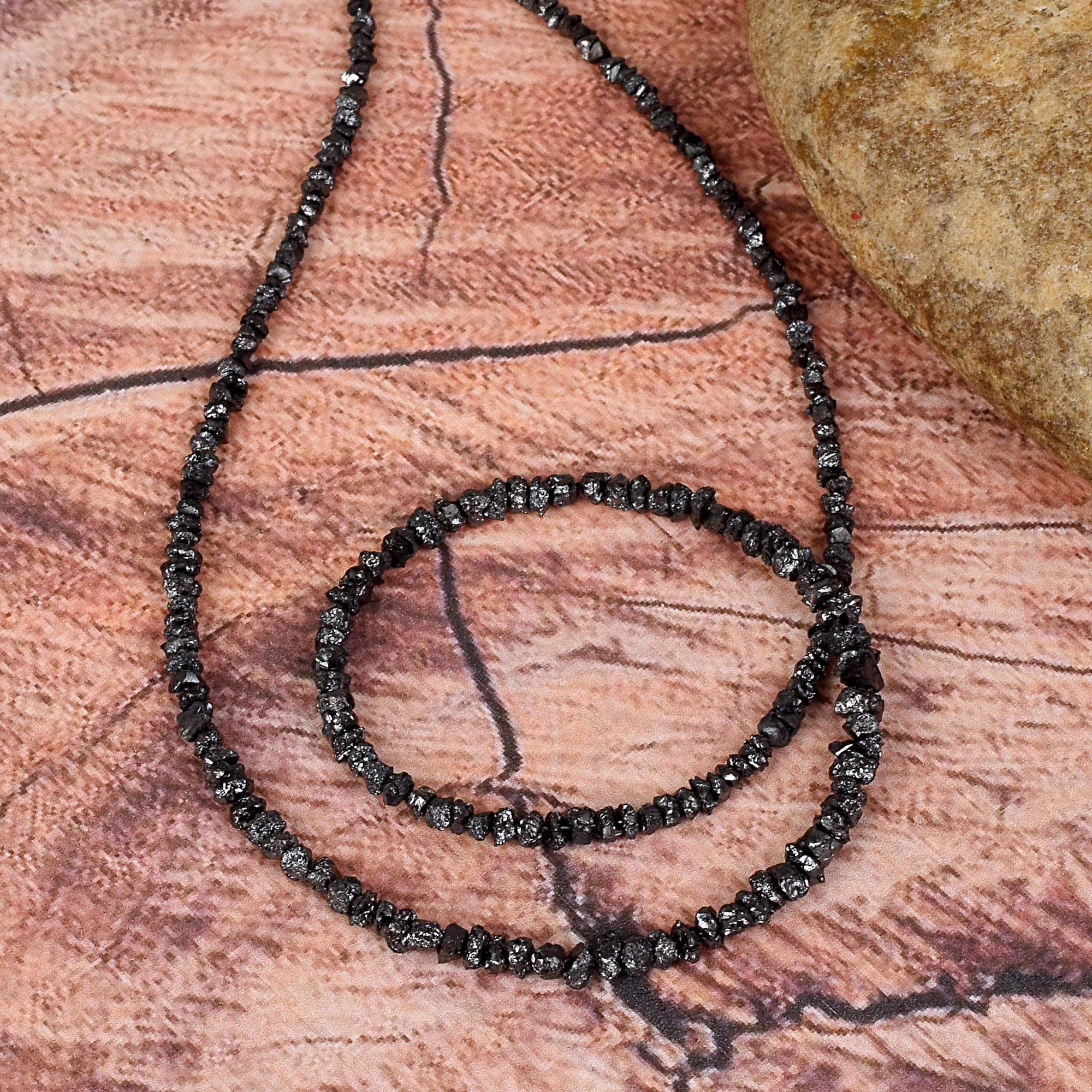 Raw Diamond Necklace Black Diamond Necklace Uncut Diamond Etsy