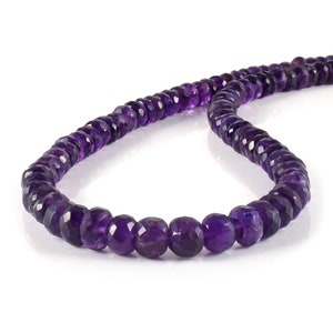 Natürliche Amethyst Perlen Halskette-Sterling Silber Klatschen-Februar Birthstone Schmuck-Lila Edelstein Halskette-Amethyst Kristall Geschenk für sie