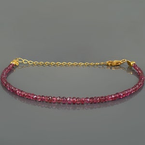Natural Red Spinel Barcelet,Healing Power Spinel Red Beads,Red Spinel Gemstone Jewelry, Rondelle Faceted Spinel Black Red Gift for Unisex