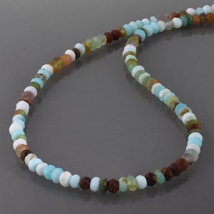 Peruanische Opal Perlen Halskette Handgefertigte Multi Farbe Stein Schmuck - Geburtstagsgeschenk