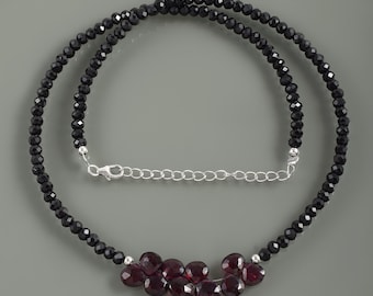 ブラックスピネル＆ガーネットネックレス | スターリング