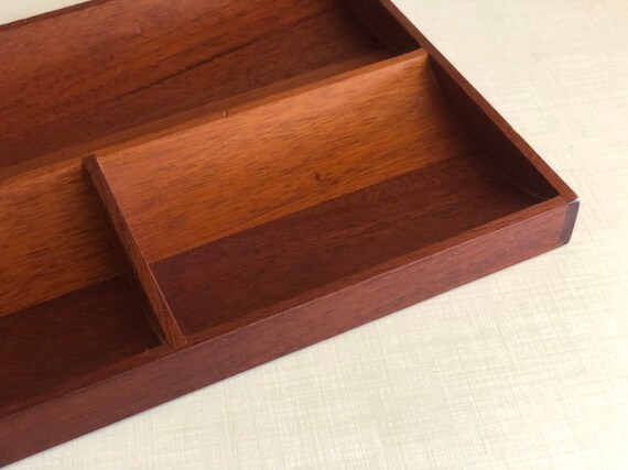 Vintage Wood Dresser Organizer Tray Mid Century Modern Boho Etsy
