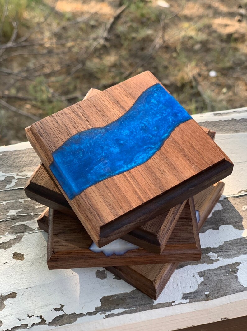 Handmade Custom Epoxy River Coasters Etsy