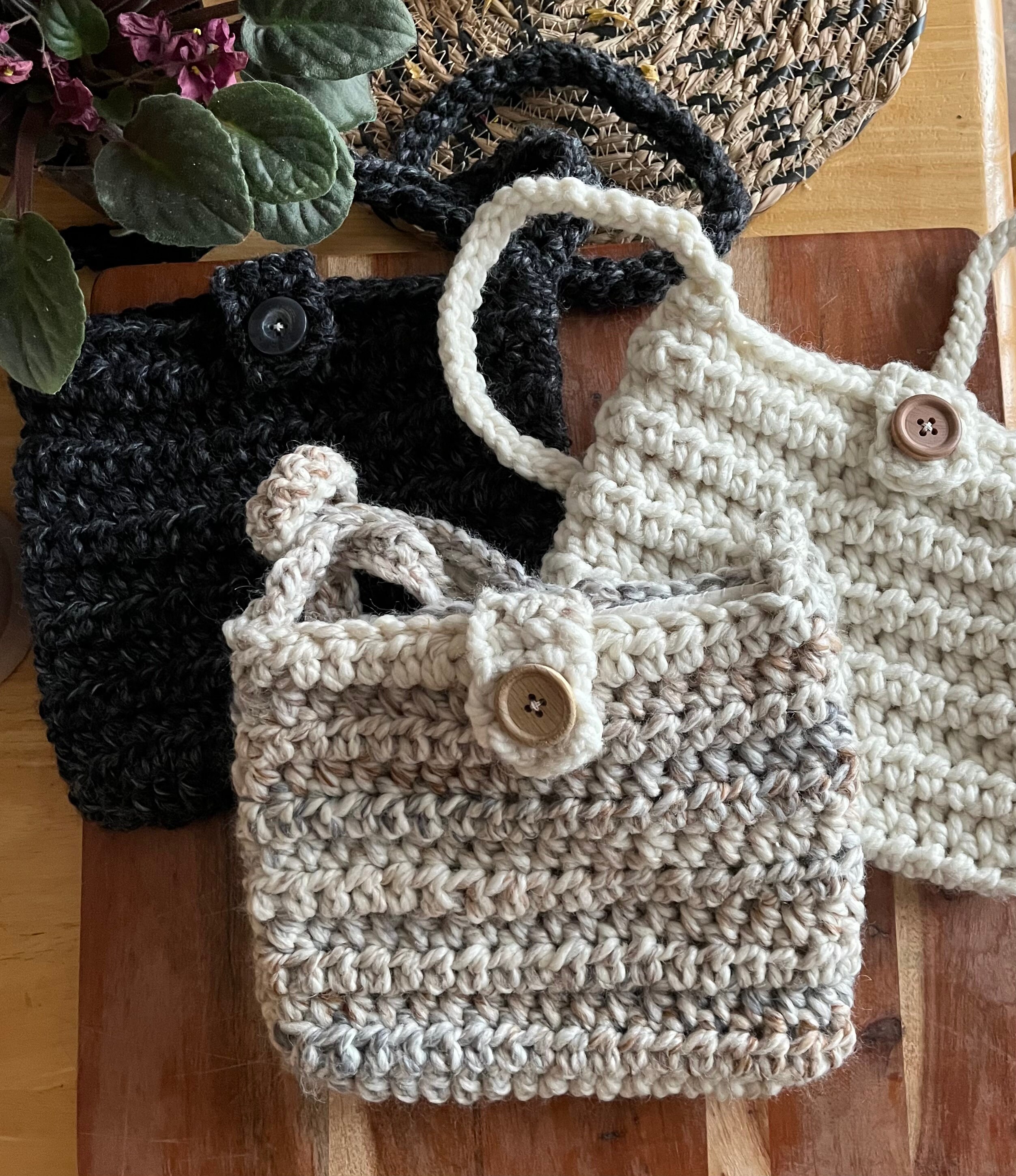 LEVLO Sewing Knitting Canvas Tote Bag Knitting Gift For Knitter Crochet  Shoulder Bag For Crochet Lovers