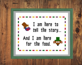 I Am Here For The Food Muppet Christmas Carol Cross Stitch Digital Pattern
