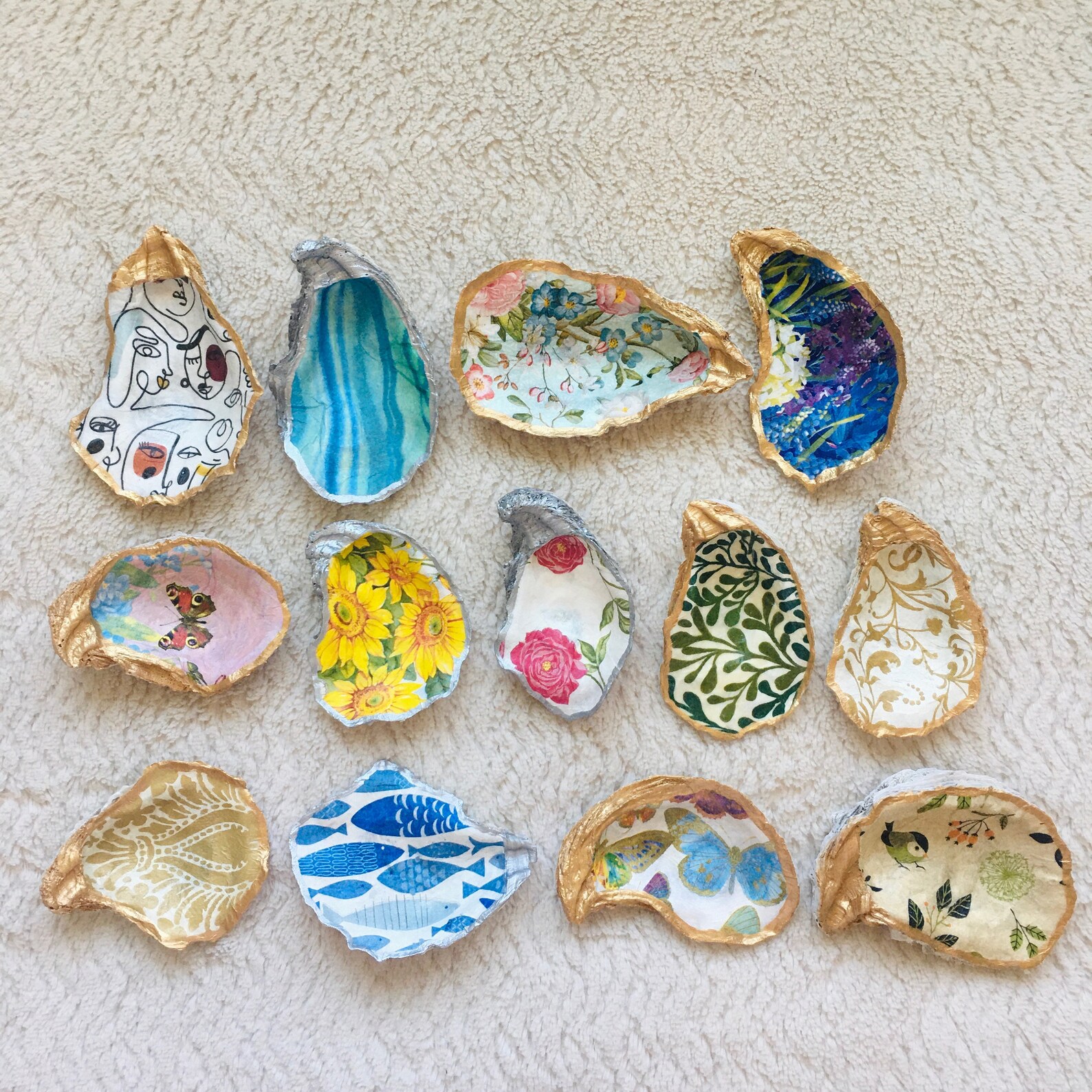 Decoupage Oyster Ring DishDecoupage Jewelry Holder Trinket Etsy