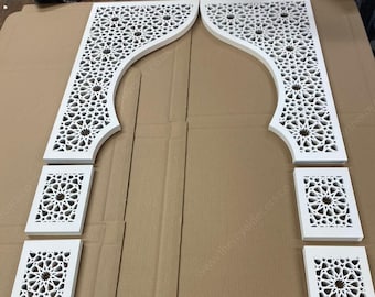 Wooden Mehraab Arch Wall Art, Moroccan Geometric Pattern Arch, Mehraab Wall Art, Prayer Room Decor, Prayer Mosque Room Wall Art, Arabic Art