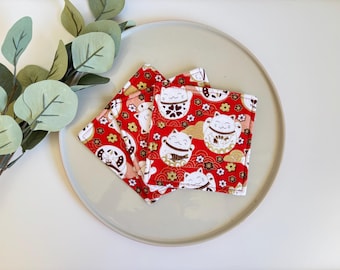 Fabric coasters, Free Delivery,  Japanese coaster, tableware, housewarming, nana gift, Christmas gift