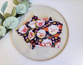 Fabric coasters, Free Delivery,  Japanese coaster, tableware, housewarming, nana gift, Christmas gift