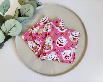 Fabric coasters, Free Delivery,  Japanese coaster, tableware, housewarming, nana gift, Christmas gift
