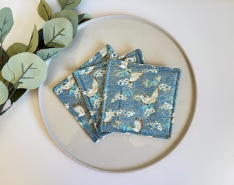 Fabric coasters, Free Delivery,  Japanese coaster, tableware, housewarming, nana gift, Christmas gift