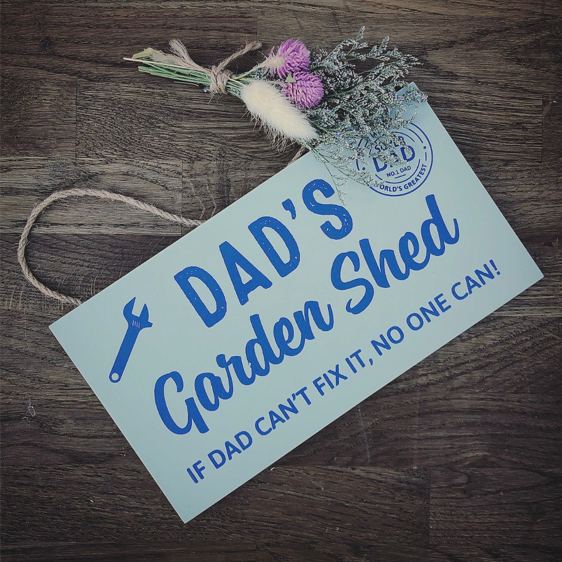 Dads Garden Shed Plaque Sign Outdoor Etsy