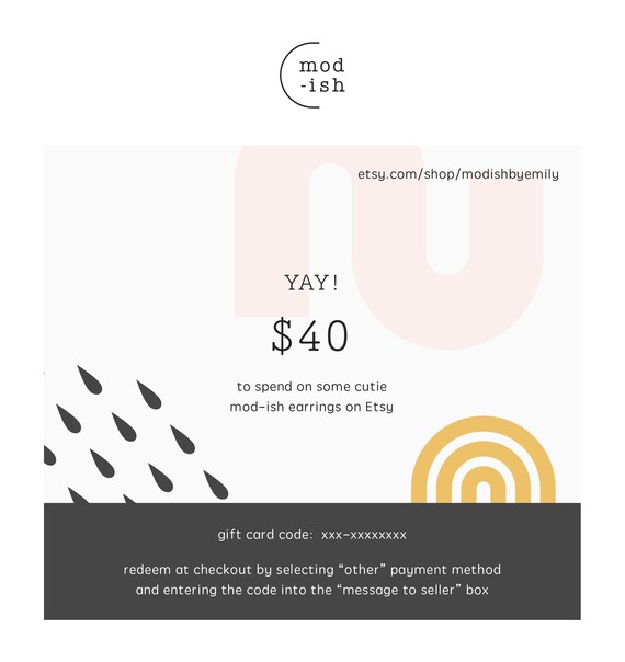 Mod Ish Digital Gift Certificate Gift Card Women S Etsy