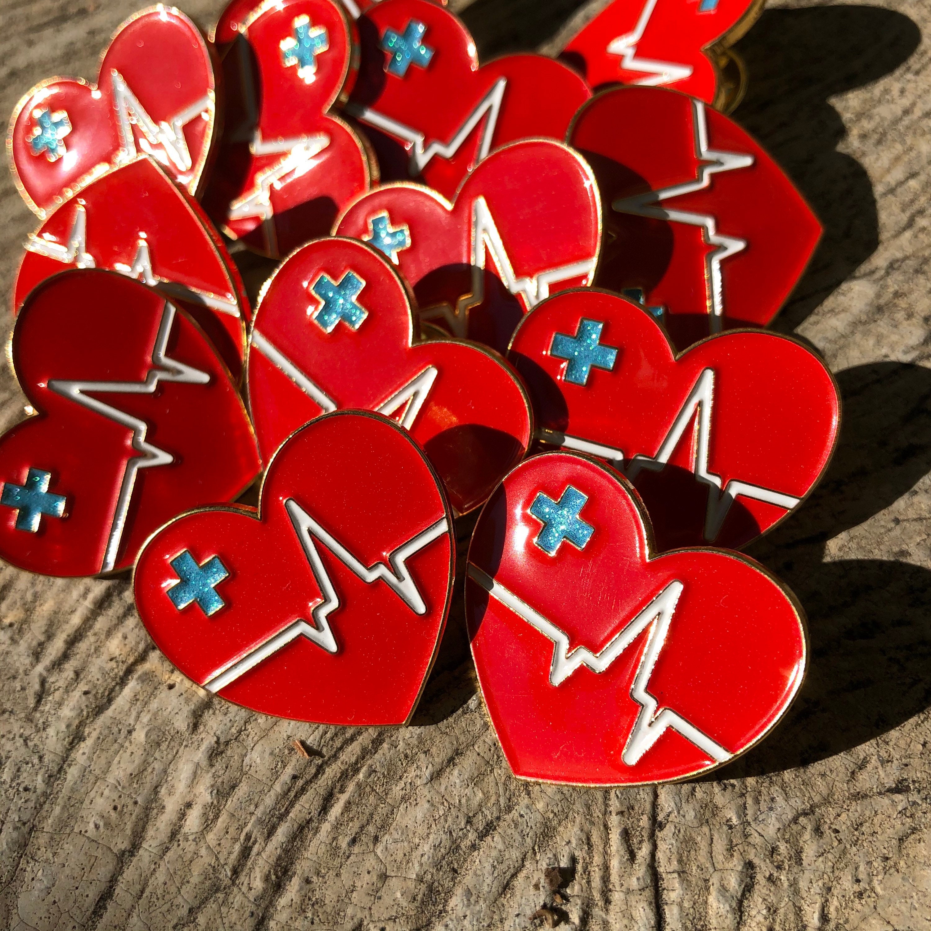 Heart healthcare enamel pin badge lapel Medical pin Hospital Etsy