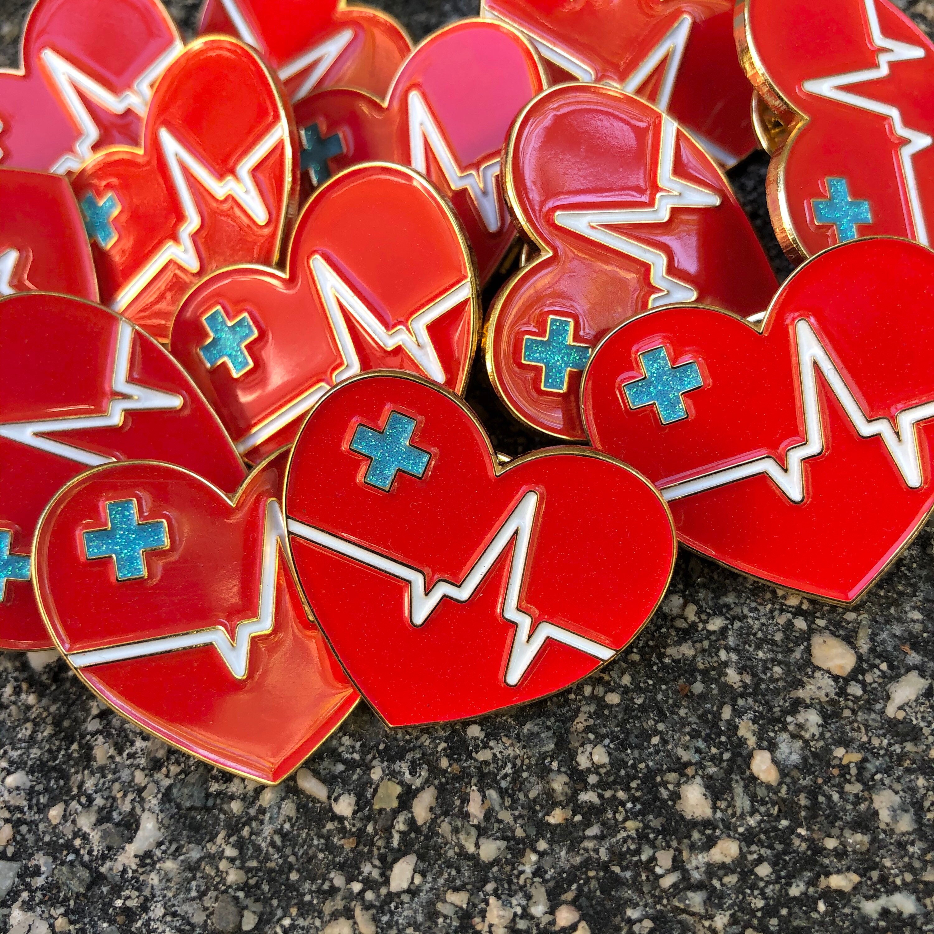 Heart healthcare enamel pin badge lapel Medical pin Hospital Etsy