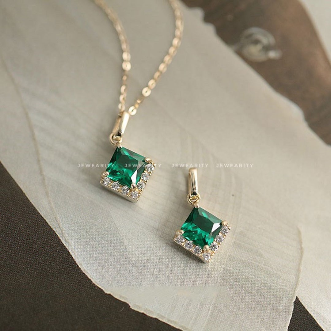 Emerald Green Necklace | Emerald Necklace – Kherish