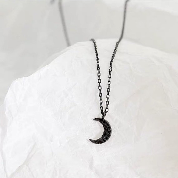 Black 2024 moon necklace