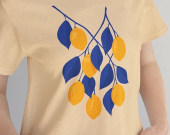 Zitronen-Gartenhemd Cottagecore Indie Kleidung Süßes Obst-Shirt Ästhetische Kleidung Zitronen-T-Shirt