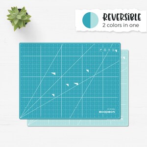 ecopeco® 18" x 24" beidseitig selbstheilende Schneidematte (Blau) Geruchlos, Rutschfest für Kunst, Basteln, Nähen, Quilten, Modellbau, Schreibtischmatte