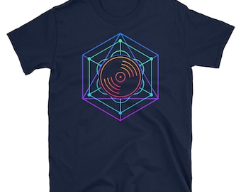 Sacred Geometry T-Shirt / Trippy Psychedelic Music - Psychedelia Gift (Unisex) - "Vinyl"