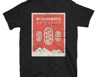 Funny Science & Biology Teacher T-Shirt / Mitochondria Biologist Gift (Unisex) - "Retro Japanese"