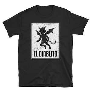 Koszulka El Diablito Loteria (Unisex) / Koszulka z nadrukiem Distressed Lotería Card