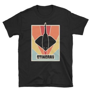 Stingray T-Shirt / Sea Creature, Ocean Animal, & Aquarium Gift / Sting Ray Fish - &quot;Retro&quot; (Unisex)