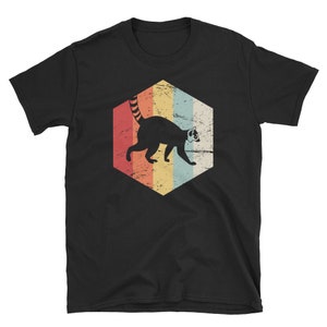 Retro ringstjärtad lemur-t-shirt (unisex) / Present till djurskötare och djurälskare